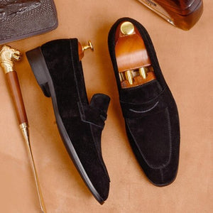 Basic Designer Cow Suede Leather Men's Formal Dress Shoes Italian