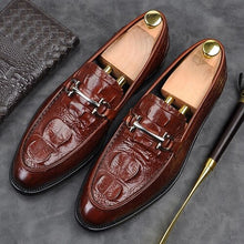 Load image into Gallery viewer, Alligator Pattern Genuine Leather Formal Dress Men&#39;s Shoes