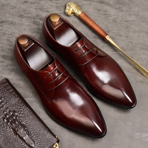 Plus Size Real Genuine Leather Formal Men's Derby Shoes Italian