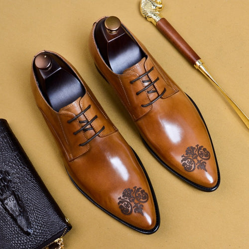 Italian Genuine Leather Formal Dress Handmade Man Derby Shoes